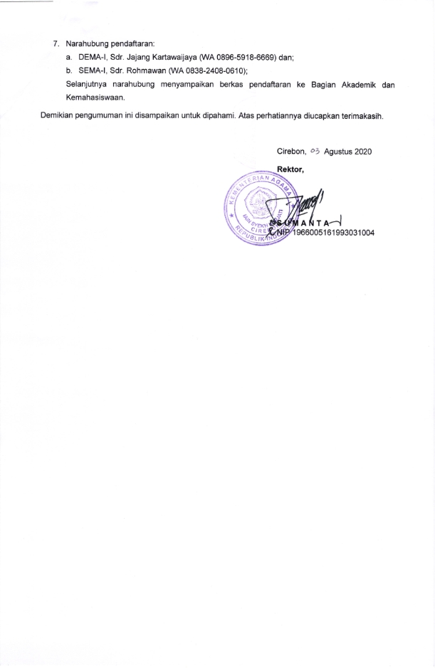 PENGUMUMAN KERINGANAN UKT SEMESTER GASAL TA 2020/2021