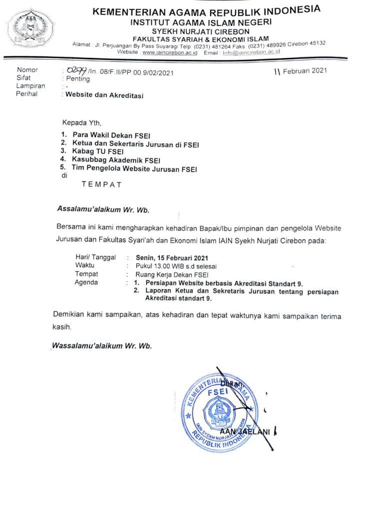Undangan Rapat Website dan Akreditasi