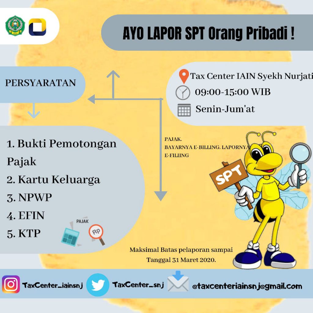 TAX CENTER IAIN SYEKH NURJATI CIREBON MEMBUKA PENDAMPINGAN PENGISIAN DAN PELAPORAN SPT TAHUNAN