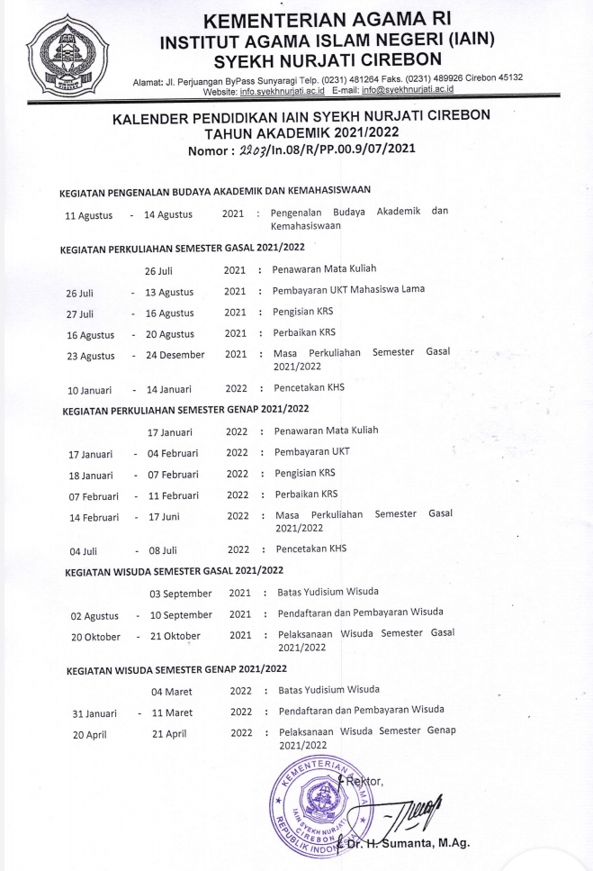 KALENDER PENDIDIKAN TAHUN 2021/ 2022