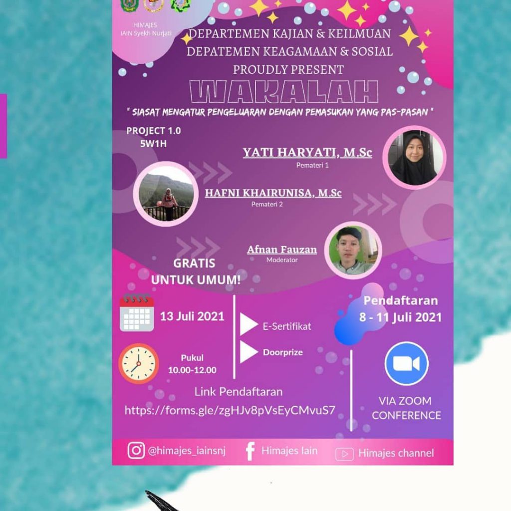 WEBINAR HIMAJES WAKALAH "SIASAT MENGATUR PENGELUARAN DENGAN PEMASUKAN YANG PAS-PASAN"