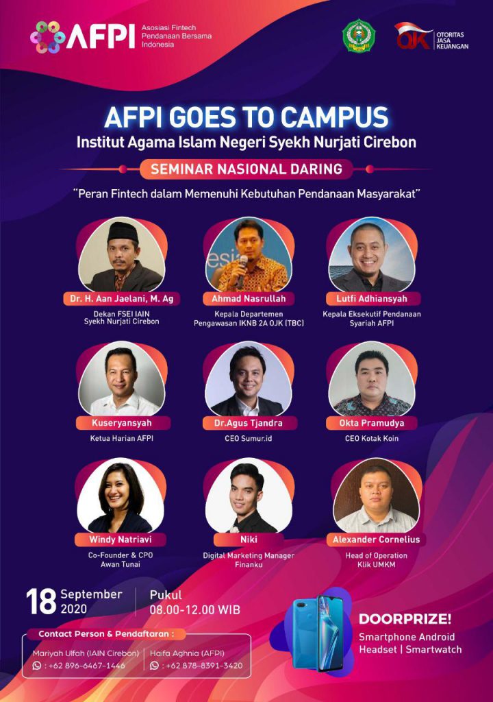 SEMINAR NASIONAL AFPI GOES TO CAMPUS "PERAN FINTECH DALAM MEMENUHI KEBUTUHAN PENDANAAN MASYARAKAT"