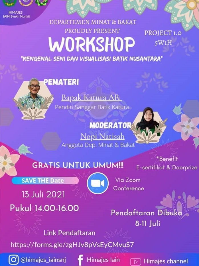 WORKSHOP HIMAJES "MENGENAL SENI DAN VISUALISASI BATIK NUSANTARA"