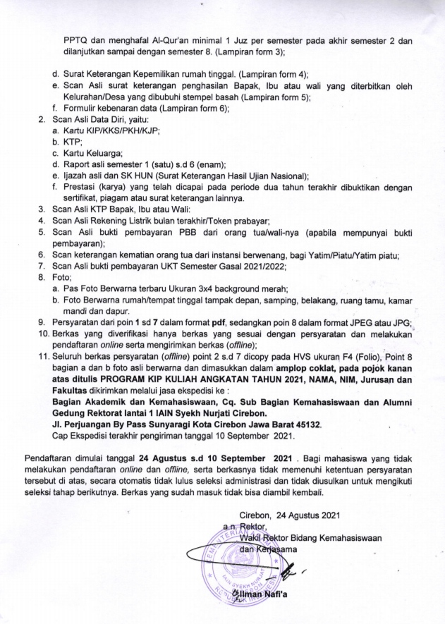 PENGUMUMAN PENDAFTARAN BEASISWA PROGRAM KARTU INDONESIA PINTAR TAHUN 2021
